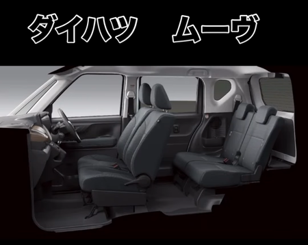 ダイハツ ムーヴ新型室内空間全体、スライドドア採用